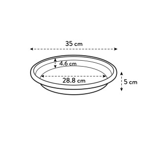 Elho Universal Untersetzer, Terrakotta, Ø 35 cm, zur Verwendung mit Blumentöpfen, schützt Oberflächen.