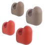 Wagner Wandhaken-Set Pill WH 0421, 4 Stück in Taupe und Korallenrot aus Bio-Kunststoff.