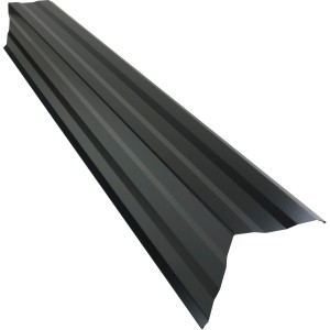 Schwarzer Ortgangwinkel Sinus, 11,5x11,5x100 cm, für Dachbleche.