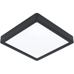 Eckige, schwarze Eglo LED Aufbauleuchte Fueva 5 mit warmweißem Licht.