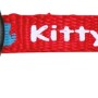 Rotes Jollypaw Kätzchenhalsband aus Nylon mit Glöckchen und "Kitty Cat" Aufdruck.