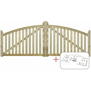 Plus Holz Doppeltor Ligno Nadelholz druckimprägniert 300 cm x 88/118 cm