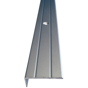 Treppenwinkelprofil, 25x10mm, Silber, 1000mm, aus Aluminium für Laminat & Parkett.