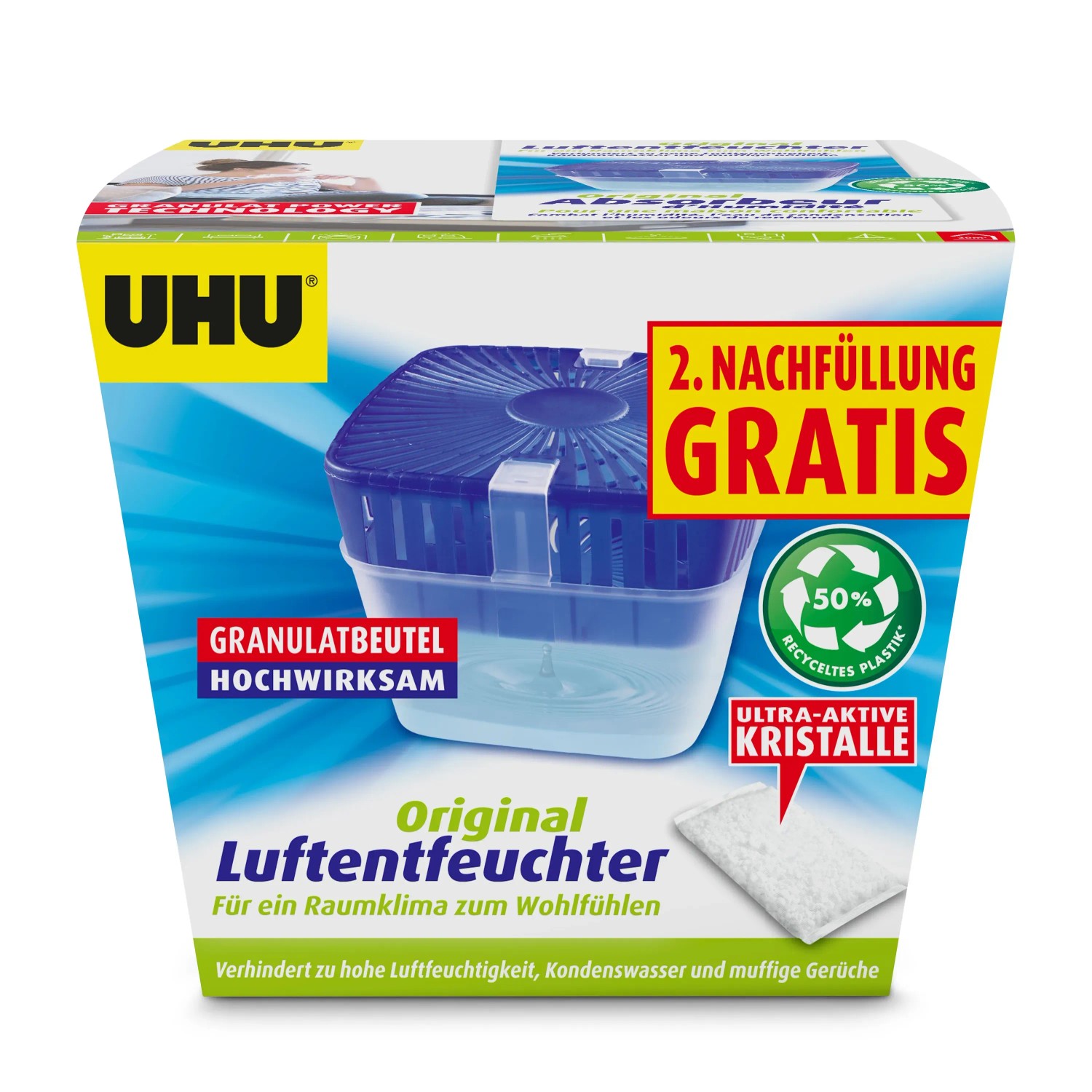 UHU Luftentfeuchter Original 450g + 1 Nachfüller gratis kaufen bei OBI