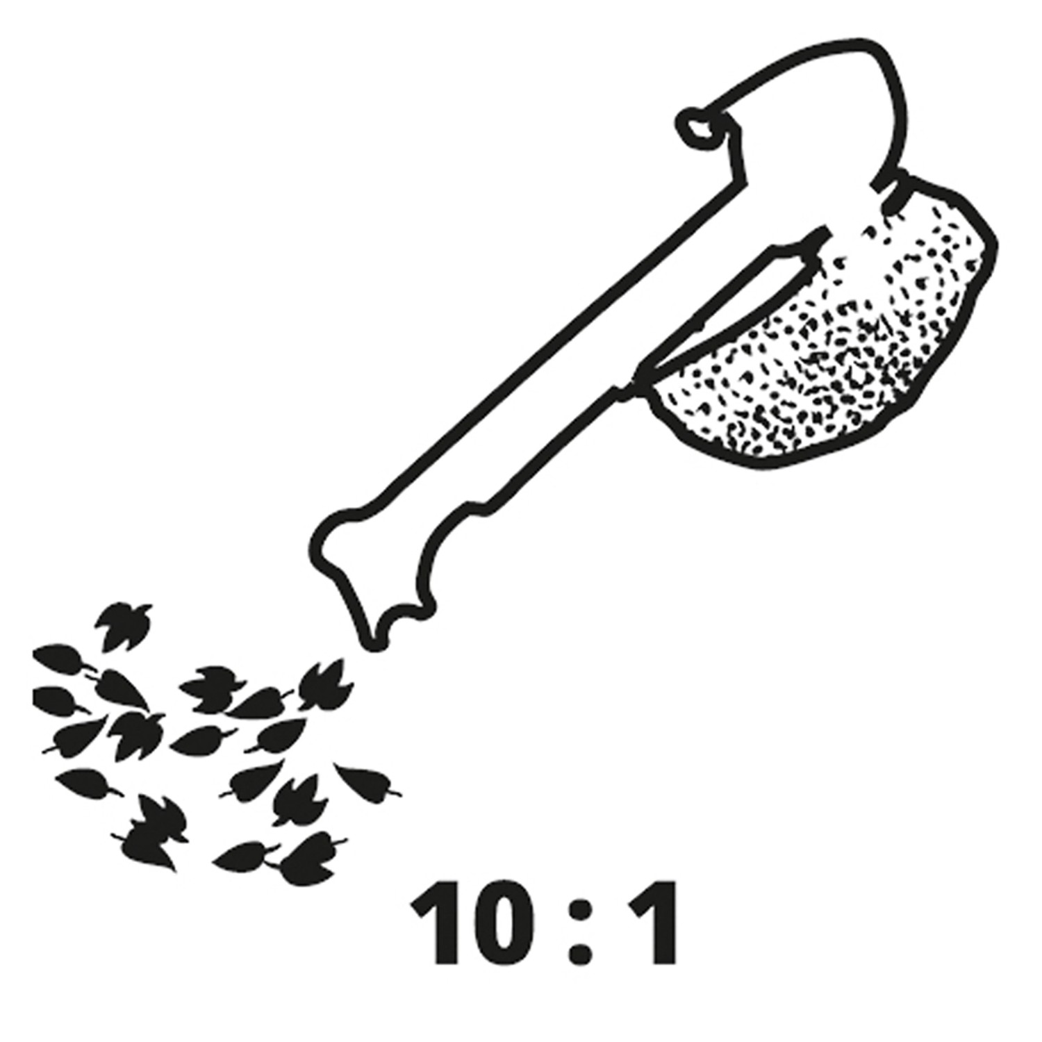 Skizze: Einhell Elektro-Laubbläser/-sauger GC-EL 3024 E mit Blätterhaufen, Häckselfunktion 10:1.