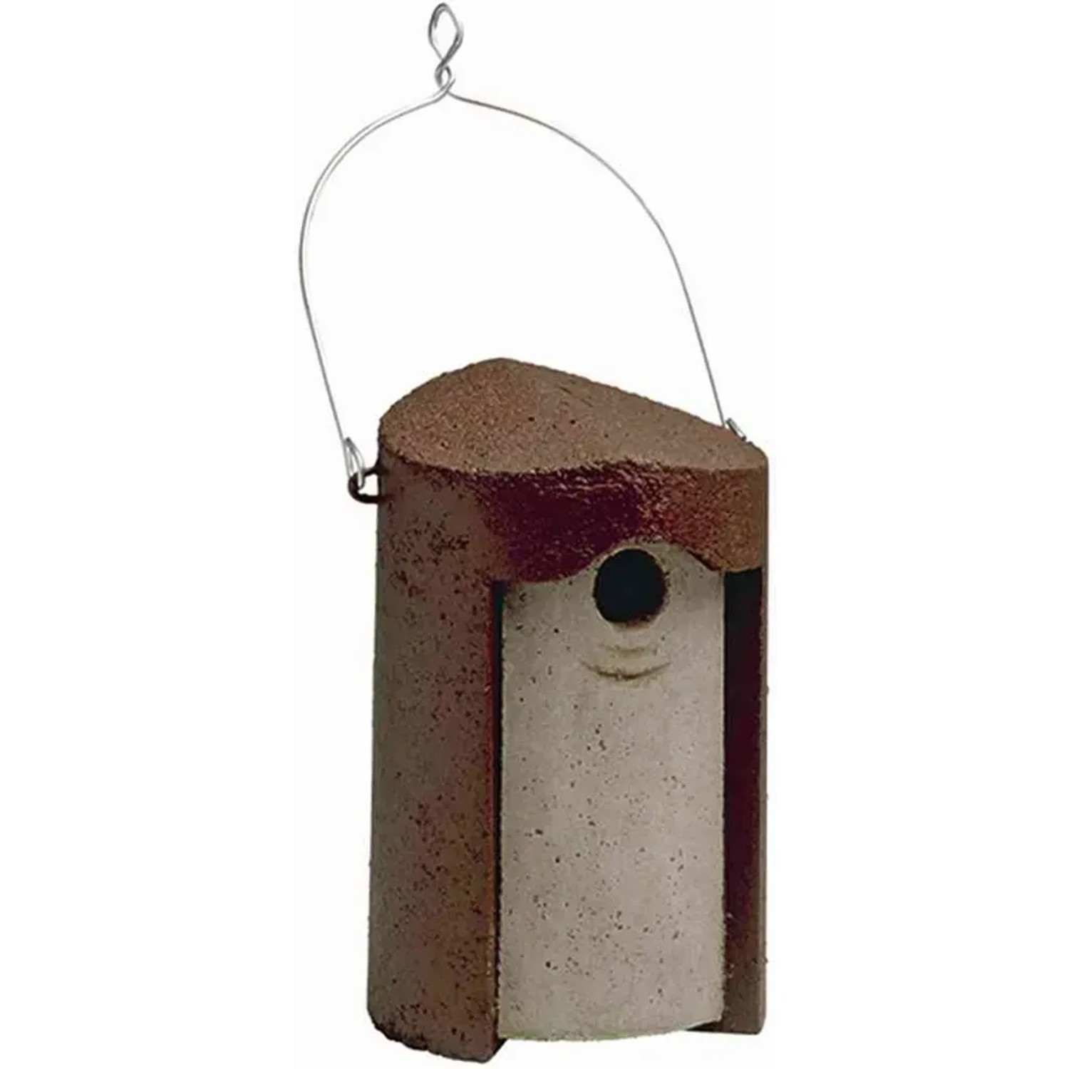 Schwegler Nisthöhle aus Holzbeton, braun und grau, mit Aufhängung. Ideal für Meisen und Zaunkönige.