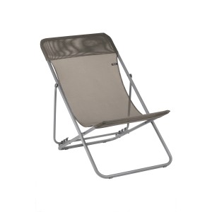 Lafuma Maxi Transat Liegestuhl in Graphite: Gartenstuhl mit verstellbarer Rückenlehne und leichtem Rahmen.