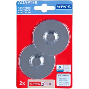 Wenko Turbo-Loc Adapter 2er-Set Chrom glänzend für Bad- und Küchen-Accessoires.