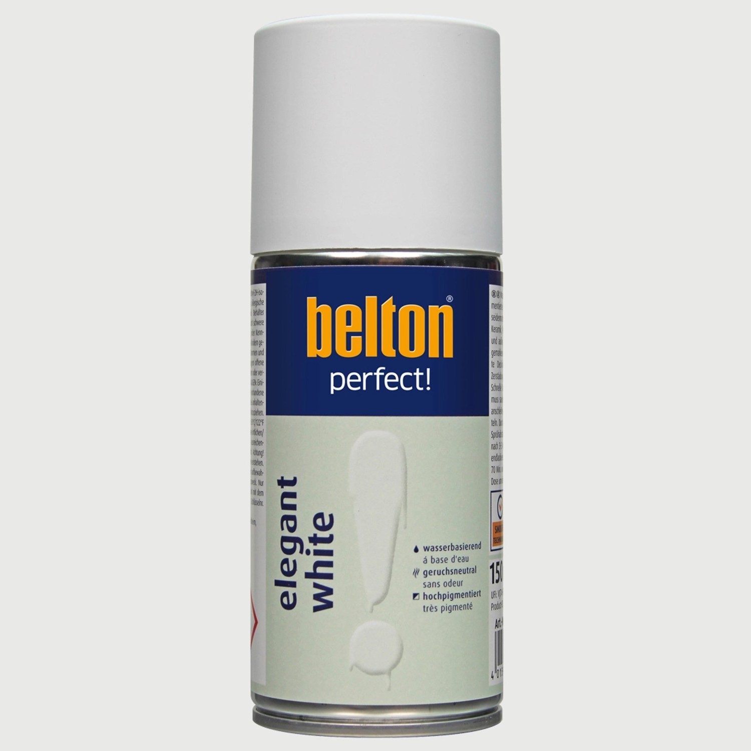 belton Buntlack Perfect Elegant White, seidenmatt, 150ml Dose.