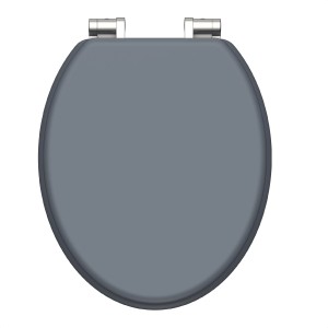 Schütte WC-Sitz MDF Spirit Grey mit Absenkautomatik, graue Klobrille von oben.