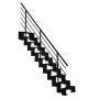 Schwarze Minka Raumspartreppe Modulario Mini Steel, Innentreppe mit Stahlgeländer.