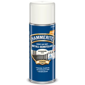 Hammerite Metall-Schutzlack Spray, Weiß glänzend, 400ml Dose. Rostschutz, Grundierung und Lackierung in einem.