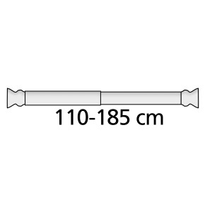 Wenko Teleskop Duschstange, extra stark, weiß, ausziehbar von 110-185 cm.