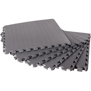 Summer Fun Bodenschutzmatten, 8er-Set, grau, 50x50 cm, ideal für Pool und Garten.