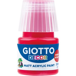 Rote Giotto Decor Acrylfarbe, 25ml, matte Acrylfarbe für Hobby und Bastelarbeiten.