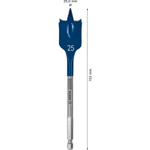 Bosch Flachfräsbohrer Expert Self Cut Speed, Ø 25 mm, blau-silber.