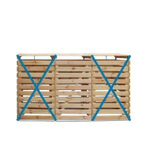 Erweiterung für Mülltonnenbox Vario V Natur aus Kiefernholz, passend für 240-Liter-Tonnen.