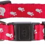 Reflektierendes, rotes Trixie Katzenhalsband aus Nylon mit Glöckchen und Katzenmotiven.