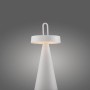 Weiße LED Akku Tischleuchte Alwa, dimmbar, für Innen & Außen, 28,9 cm hoch.