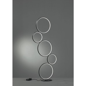 Trio LED-Stehlampe Rondo Schwarz matt