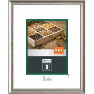 OBI Holz-Wechselrahmen, silberfarben, 24x30 cm. Bilderrahmen für Fotos und Drucke.