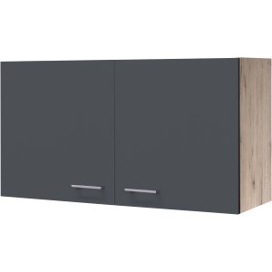 Flex-Well Exclusiv Küchen-Oberschrank Morena 100cm Basaltgrau-San Remo Eiche
