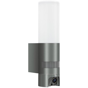 Steinel LED-Außenleuchte L 620 Cam SC in Anthrazit mit Kamera und Bewegungsmelder.
