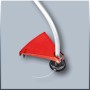 Detailaufnahme des Einhell Benzin-Rasentrimmers GC-PT 2538 I AS mit roter Schutzhaube und Trimmerfaden.