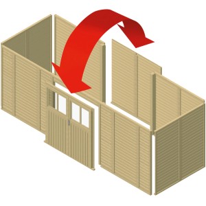 Karibu Geräteraum 1 für Doppelcarport 5,4m mit Doppelflügeltür in der Front FSC®