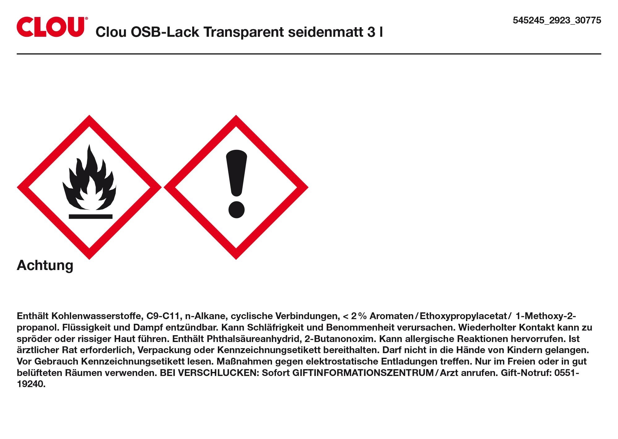 Clou OSB Lack Transparent seidenmatt 3 l kaufen bei OBI 