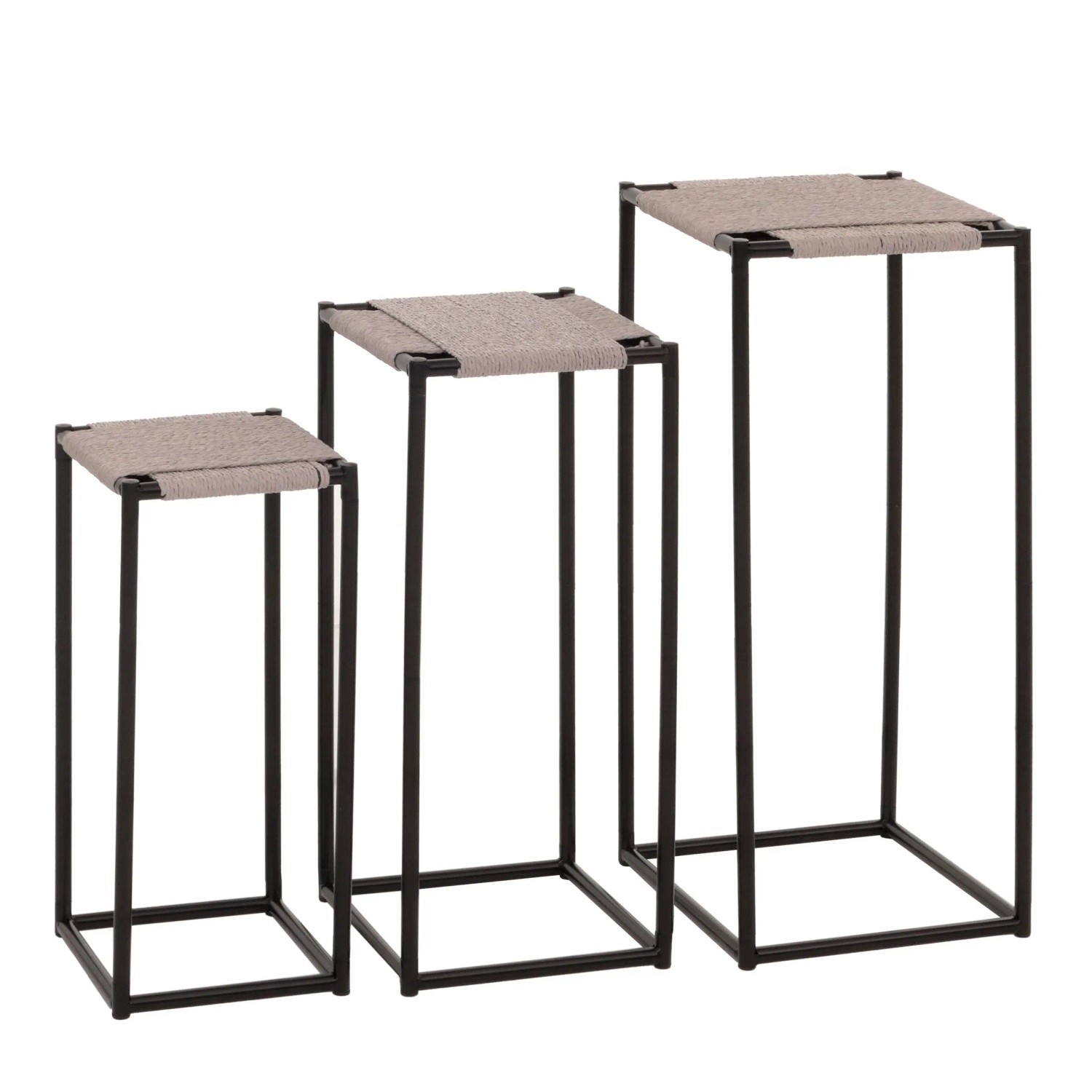 MCW 3er-Set Blumentisch N70 Stapelbar Metall Papierseil Grau kaufen bei OBI