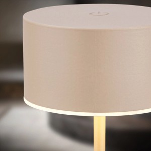 Brilo Akku-LED-Tischleuchte Kira Beige Ø 8 cm x 19 cm