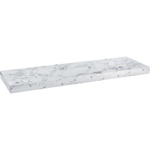 Weißes Wandregal Carlton (80x24x3,8 cm) mit Marmor-Optik für Wohnzimmer, Flur oder Küche.