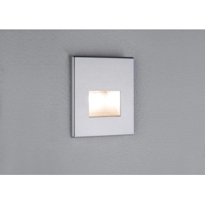 Paulmann LED-Wandeinbauleuchte Edge, eckig, Chrom matt. Einbaustrahler für Wandmontage.