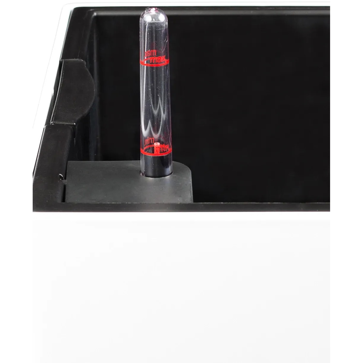 Detailaufnahme Pflanzwerk® Square Pflanzkübel 55cm, Wasserstandsanzeige.