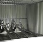 Westmann Fahrradgarage Anthrazit, Innenansicht mit Fahrradständern. Ideal als Unterstand & sichere Aufbewahrung.