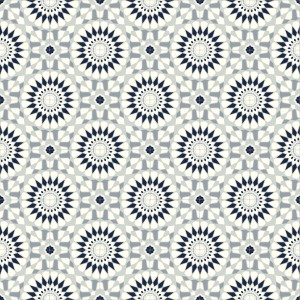 Andiamo PVC-Belag Fliesenoptik Artifact Ornamente 400 cm Schwarz-Weiß Meterware