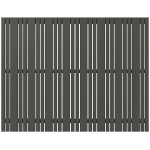 Sichtschutzzaun Tangent aus Nadelholz, umbragrau, 180x140 cm, mit schmalen und breiten Leisten.