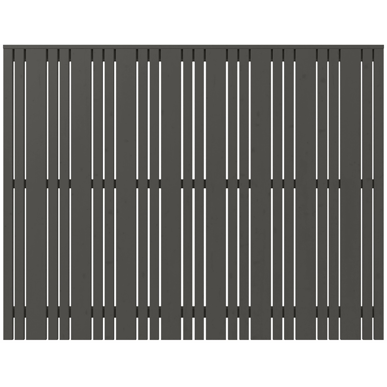 Sichtschutzzaun Tangent aus Nadelholz, umbragrau, 180x140 cm, mit schmalen und breiten Leisten.