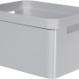 Graue Curver Infinity Aufbewahrungsbox (26,6x35,6x21,8 cm) mit Griffen, nest- und stapelbar.