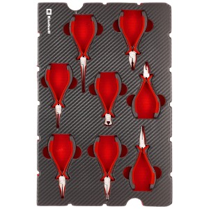 Einhell Werkzeug-Set: 8-teiliges Feinmechaniker-Zangen-Set im E-Case, Zangen mit roten Griffen.