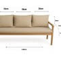 Beiges Setgarden Mix Bench Kissen für 3-Sitzer Gartenbank, 140x60 cm + 2 Rückenkissen.