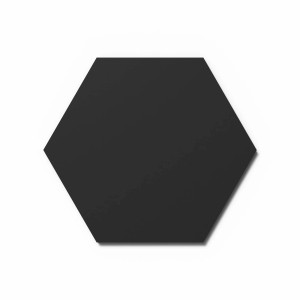 Schwarzes Designpaneel Hexagon Lino Nero aus MDF, 50x50 cm, 3er Set für Akustik und Wandgestaltung.