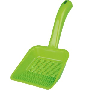 Grüne Jollypaw Streuschaufel L aus Kunststoff für Katzenstreu und Futter.