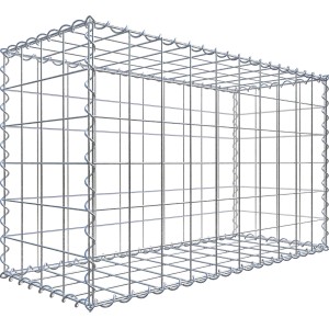 Leere Gabiona Gabione, 100x60x40 cm, Maschenweite 10x10 cm, zur individuellen Befüllung als Mauersystem.