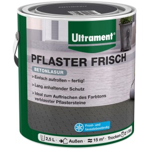 Dose Ultrament Betonlasur Pflaster Frisch Anthrazit 2,5 l für Beton- und Pflastersteine.