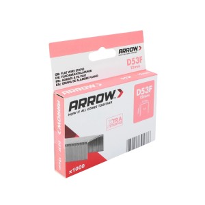 Arrow Flachdrahtklammern D53F, 12mm, 1000 Stück, für Tacker Zubehör.