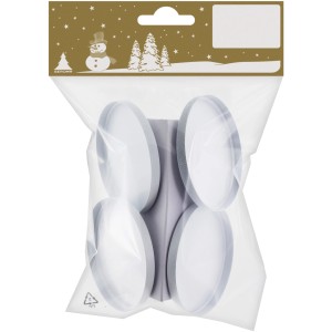 Weihnachtlicher Teelichthalter aus Metall 4 St. Weiß matt Ø 6 cm