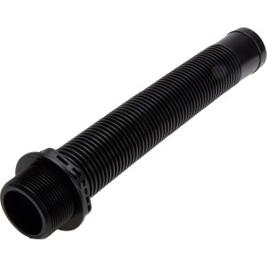 Schwarzer Verbindungsschlauch für Pool, 25cm lang, 38mm Durchmesser.