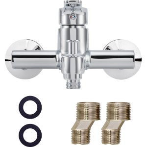 baliv Wannenarmatur WA-5750 Chrom mit S-Anschlüssen und Rosetten.